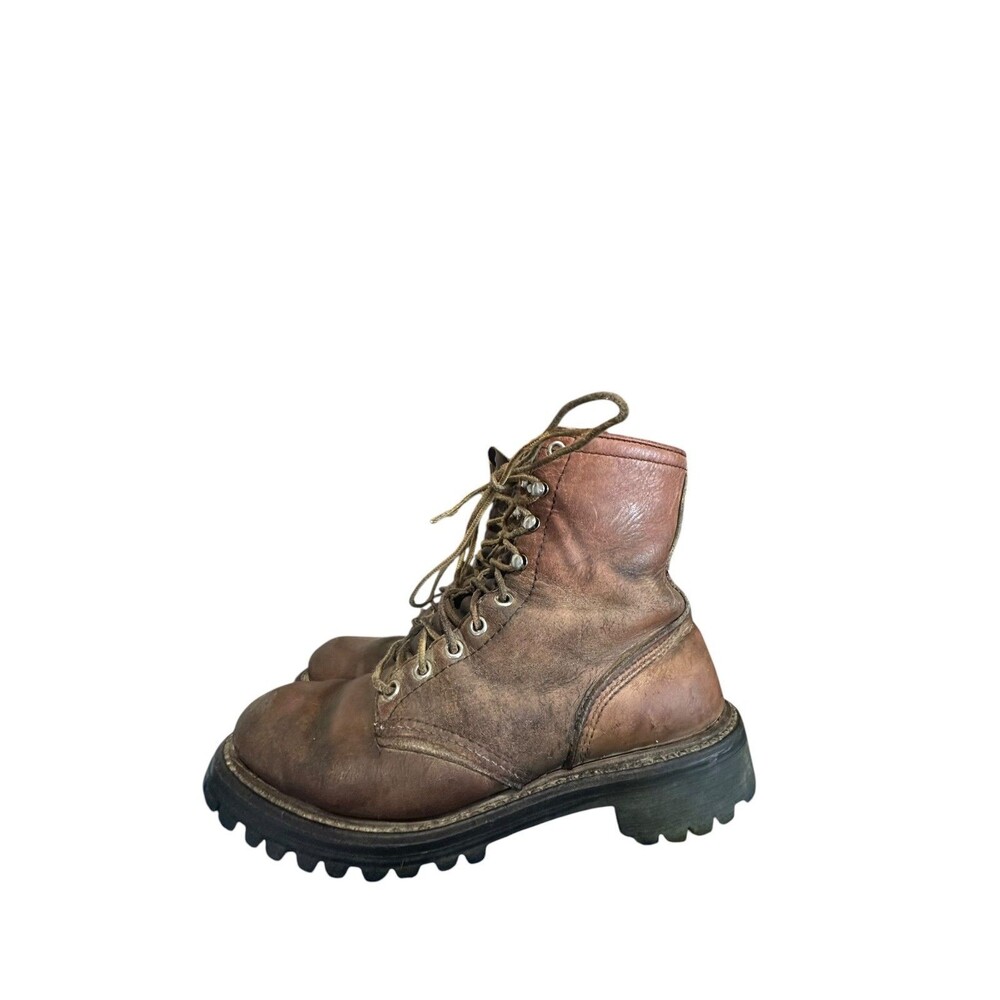 VTG 70s Red Wing Irish Setter Sport Boot Mens Brown Leather USA 8 Distressed
